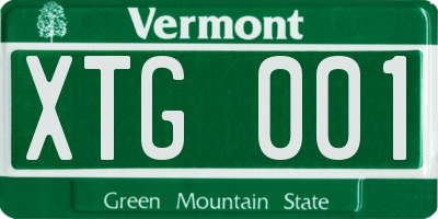 VT license plate XTG001