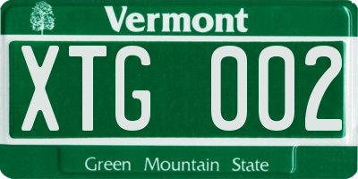 VT license plate XTG002
