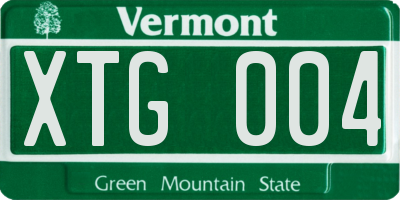 VT license plate XTG004