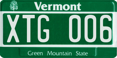 VT license plate XTG006