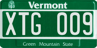 VT license plate XTG009
