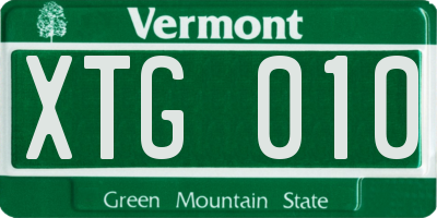 VT license plate XTG010