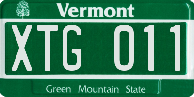 VT license plate XTG011