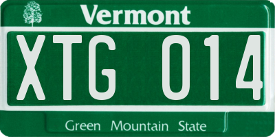 VT license plate XTG014