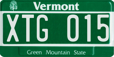 VT license plate XTG015