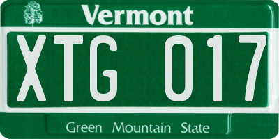 VT license plate XTG017
