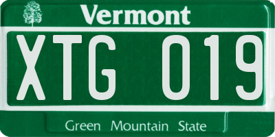 VT license plate XTG019