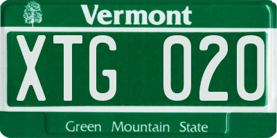 VT license plate XTG020