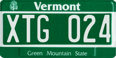 VT license plate XTG024