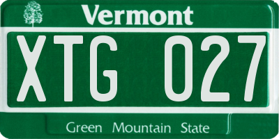 VT license plate XTG027