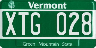 VT license plate XTG028