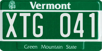 VT license plate XTG041