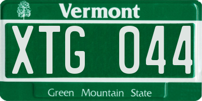 VT license plate XTG044