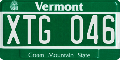 VT license plate XTG046