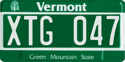 VT license plate XTG047