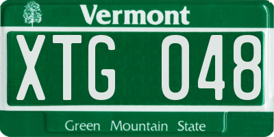 VT license plate XTG048