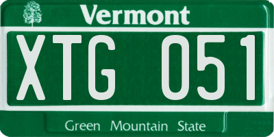 VT license plate XTG051