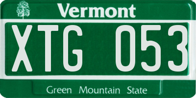 VT license plate XTG053