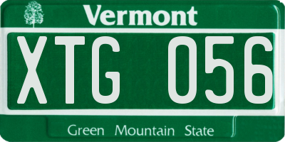 VT license plate XTG056