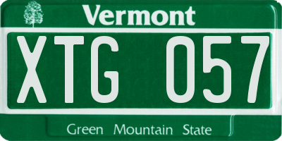 VT license plate XTG057