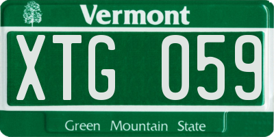 VT license plate XTG059