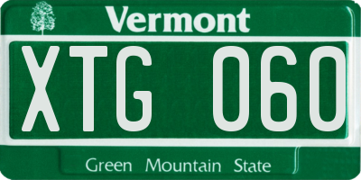 VT license plate XTG060
