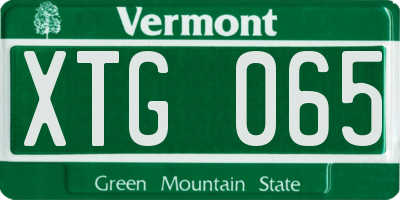 VT license plate XTG065