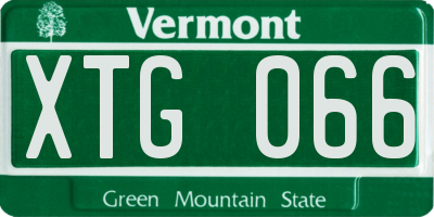 VT license plate XTG066