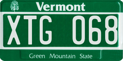 VT license plate XTG068