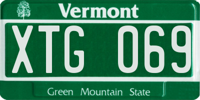 VT license plate XTG069
