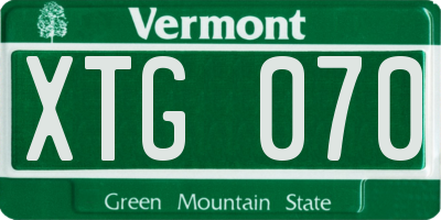 VT license plate XTG070