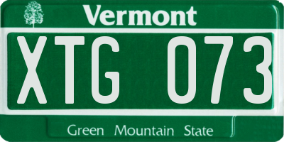 VT license plate XTG073