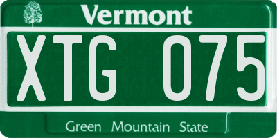 VT license plate XTG075