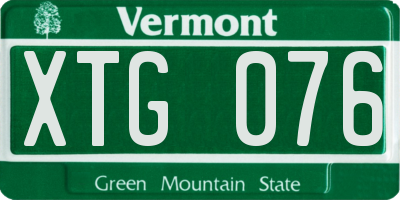 VT license plate XTG076