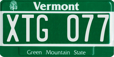 VT license plate XTG077