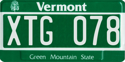 VT license plate XTG078