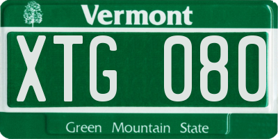 VT license plate XTG080