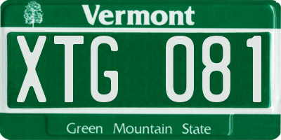 VT license plate XTG081