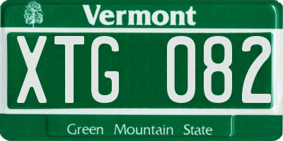VT license plate XTG082