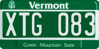 VT license plate XTG083