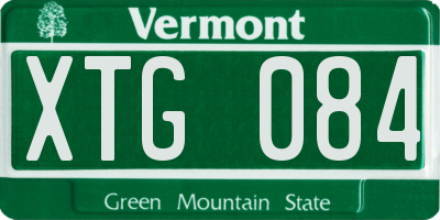 VT license plate XTG084