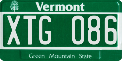VT license plate XTG086