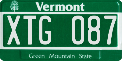 VT license plate XTG087