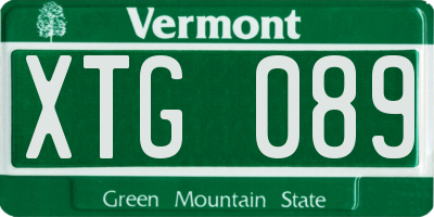 VT license plate XTG089