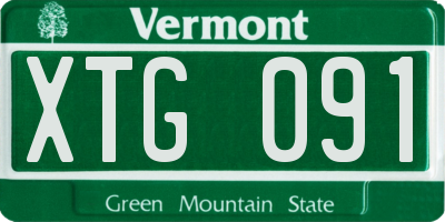 VT license plate XTG091
