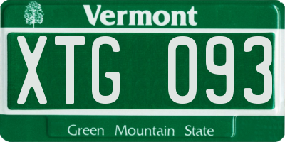 VT license plate XTG093