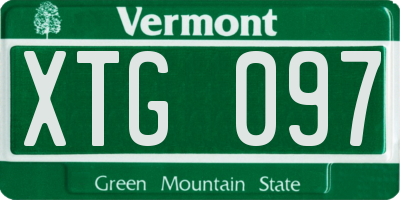 VT license plate XTG097