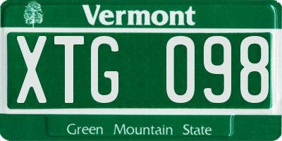 VT license plate XTG098