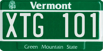 VT license plate XTG101