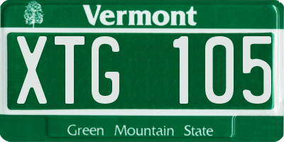 VT license plate XTG105